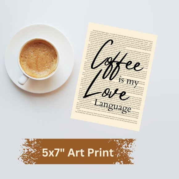 Coffee is my Love Language, Bookish Coffee Art Print - Picture 3 of 4